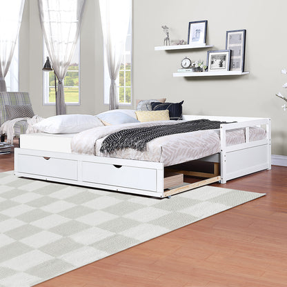 Urban Twin Size Wooden Daybed with 2 Drawers - White