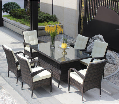 Lugo 7 Pc Patio Rectangular Dining Set