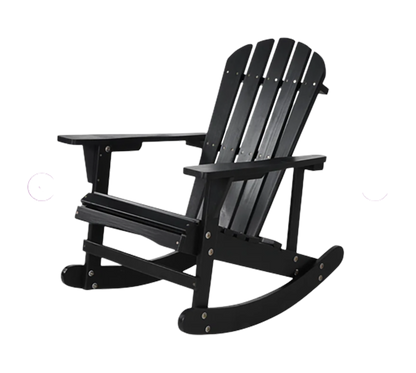 Garvin Adirondack Rocking Chair Solid Wood - Black