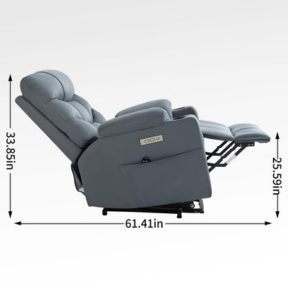 Okin II Power Lift Fabric Recliner Chair with Massage & Heat - Blue