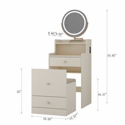 Nana 3 in 1 Vanity Desk With Mirror and Light