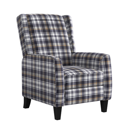 The Savannah Recliner Chair - Gray Plaid