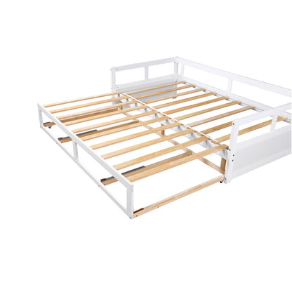 Urban Twin Size Wooden Daybed with 2 Drawers - White