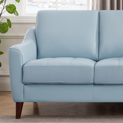 Ersa Leather Loveseat - Blue