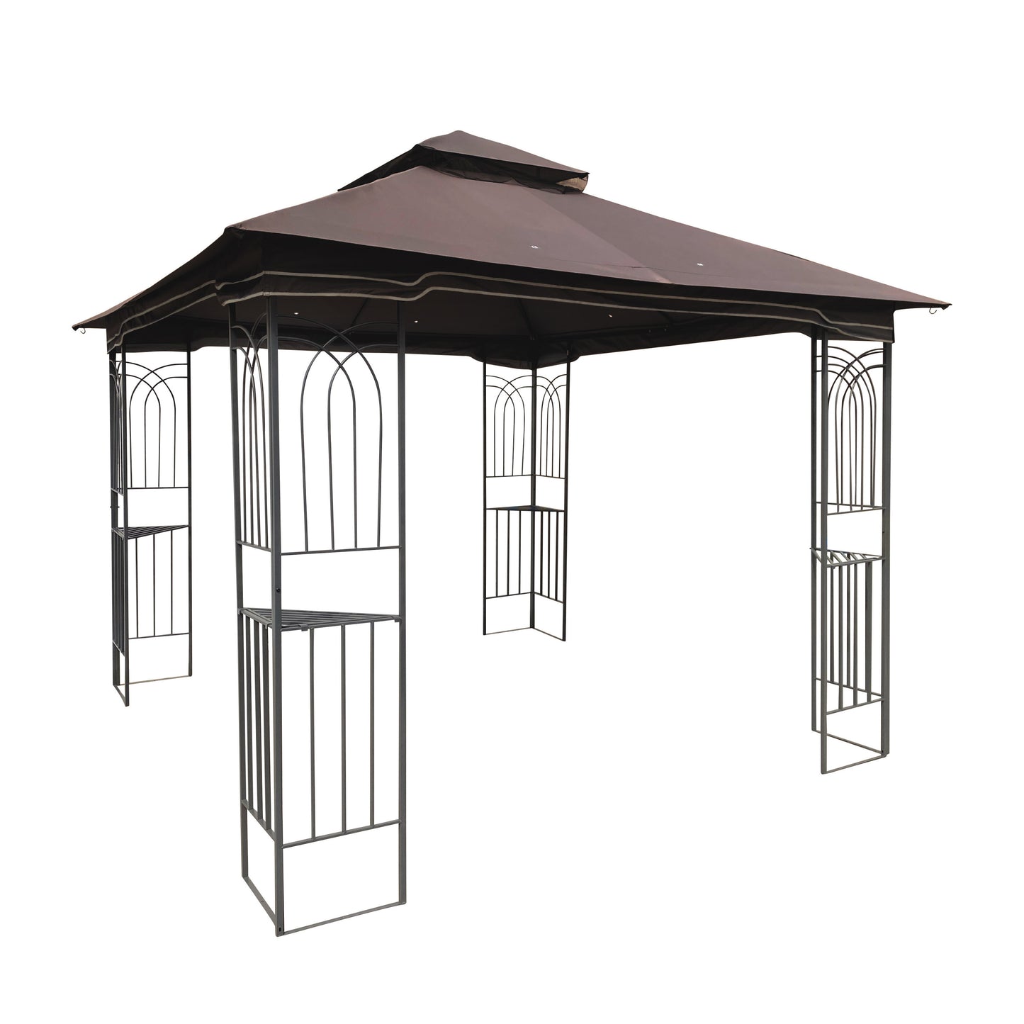 Zamora 10 x 10 ft Outdoor Patio Gazebo Canopy Tent - Brown