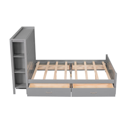 Zeal Full Size Platform Bed w Storage - Gray