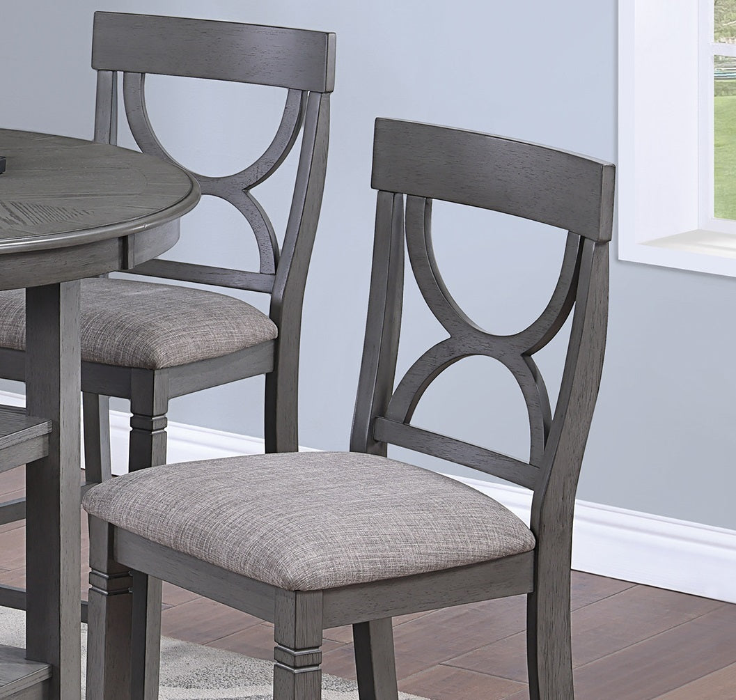 Umar 5pc Dining Counter Height Dining Set Table w  4x Chairs - Gray