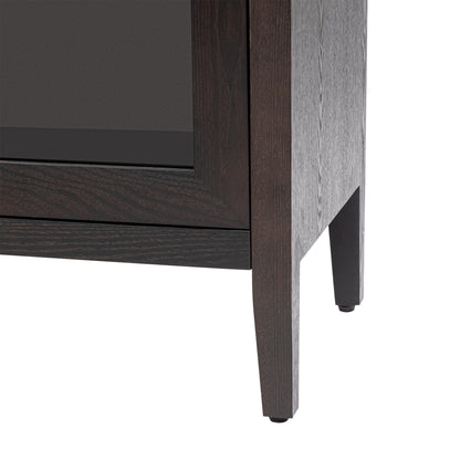 Finch Storage Cabinet with Tempered Glass - Brown