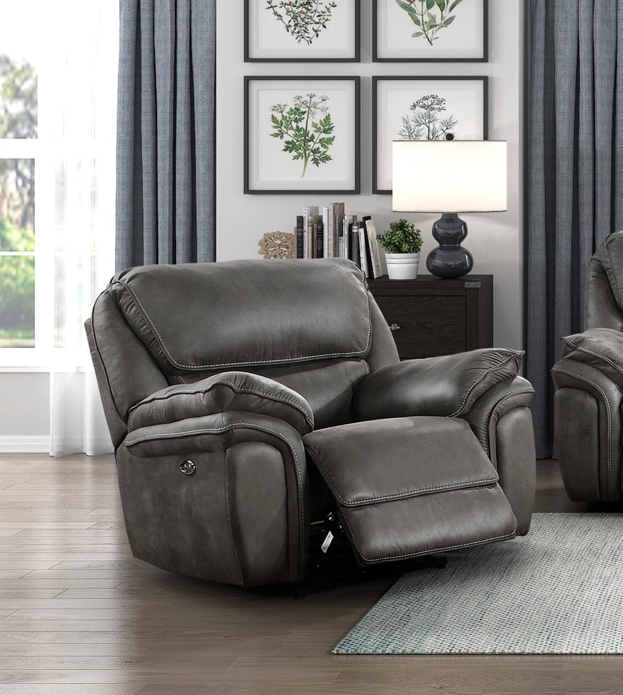 Brock Power Reclining Chair - Gray