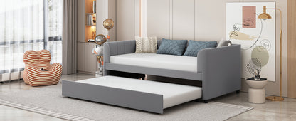 Tano Twin Size Upholstered Daybed with Trundle - Gray