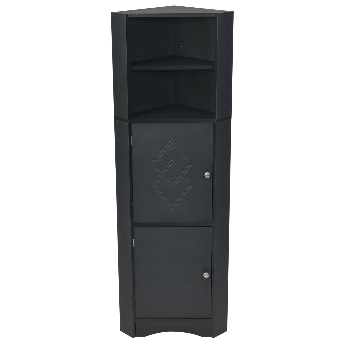 Skyward Bathroom Corner Cabinet - Black