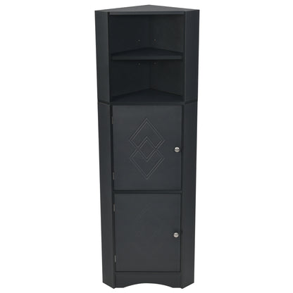 Skyward Bathroom Corner Cabinet - Black