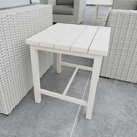 Una Outdoor Aluminum End Table - Light Gray