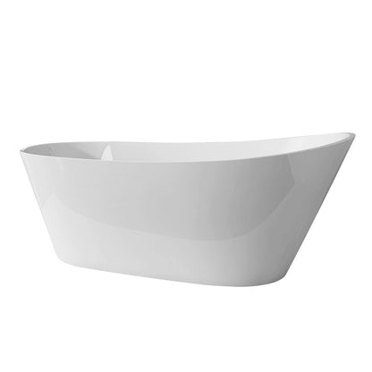 Nest 59" Acrylic Freestanding  Soaking Bathtub - Gloss White