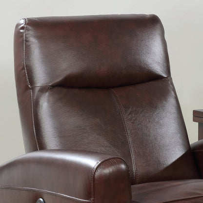 Snyder Electric Leather Recliner Chair with Gentle Lower Lumbar Massager - Brown