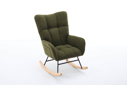 Hari Modern Nursery Rocking Chair - Dark Green