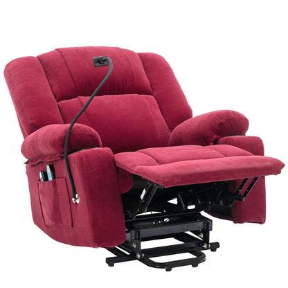 Dawson Power Lift Recliner with Massage - Red