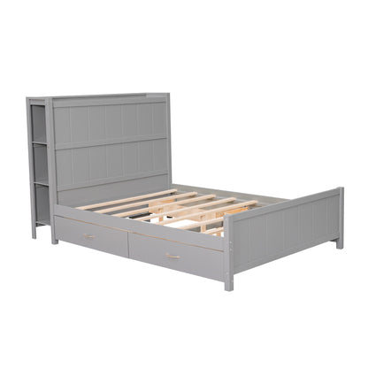 Zeal Full Size Platform Bed w Storage - Gray