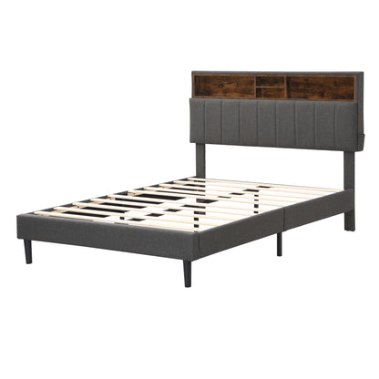 Alvin Full Size Platform Bed Frame - Gray