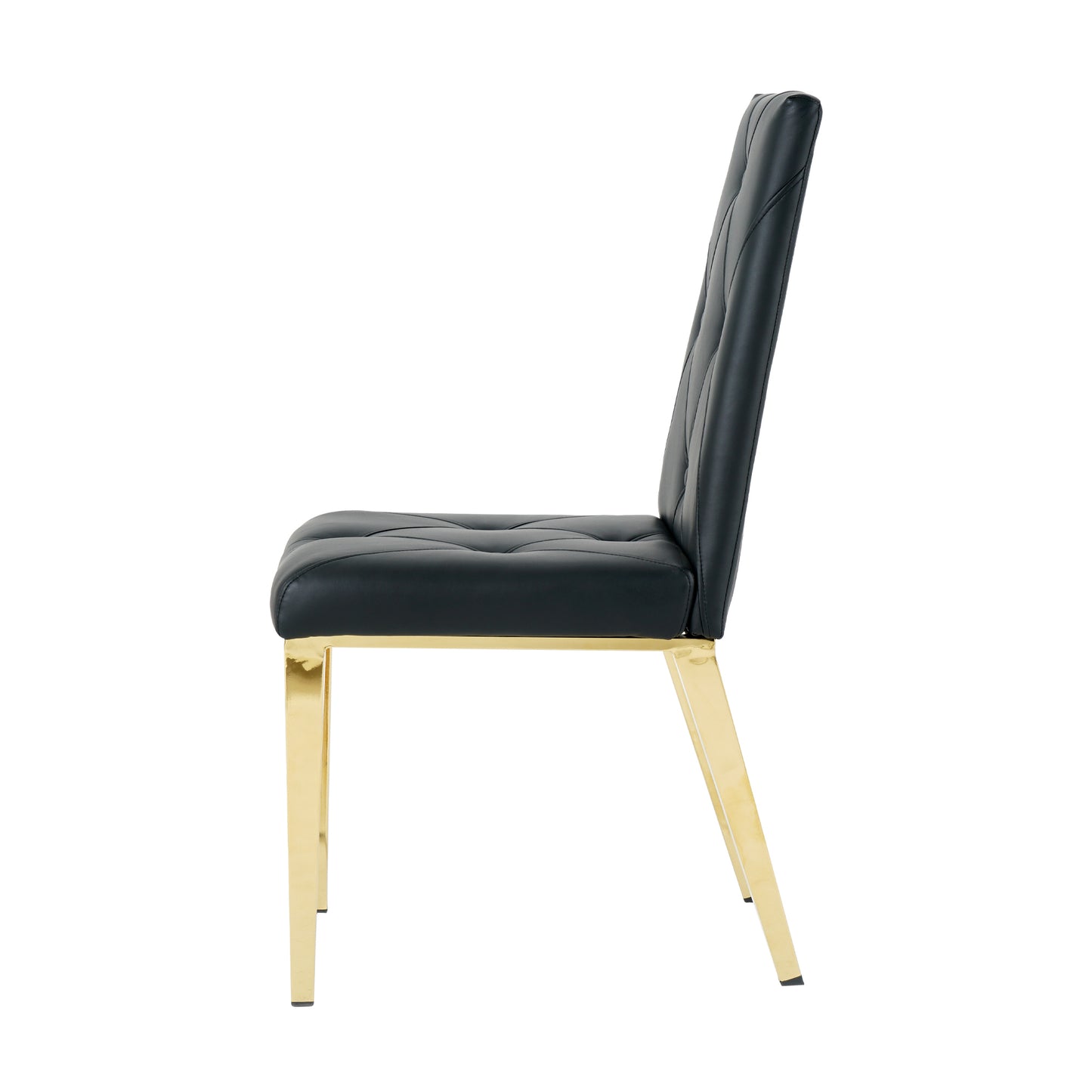 Valerio Pu Dining Chairs with Gold Leg (Set of 2) - Black