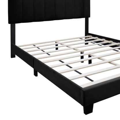 York Queen Size Platform Bed with Adjustable Height - Black