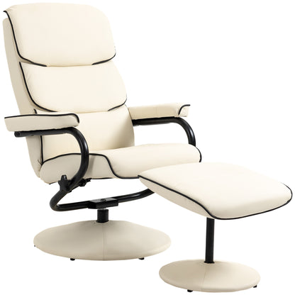 Estrella Recliner Chair with Ottoman - Cream