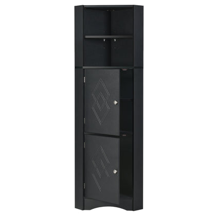 Skyward Bathroom Corner Cabinet - Black