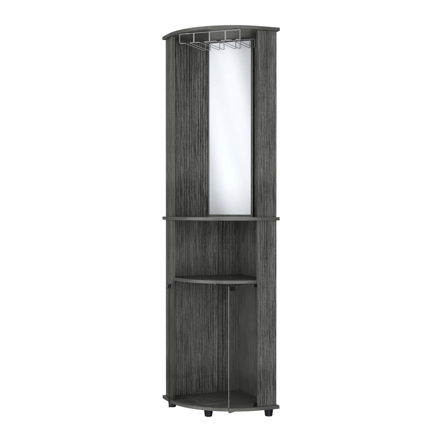 Jared 3-Tier Shelf Bar Cabinet - Gray