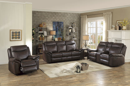 Asa Glider Recliner Loveseat w/ Storage - Dark Brown