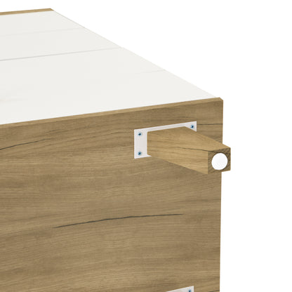 Olson III Drawer Dresser Cabinet - White Oak