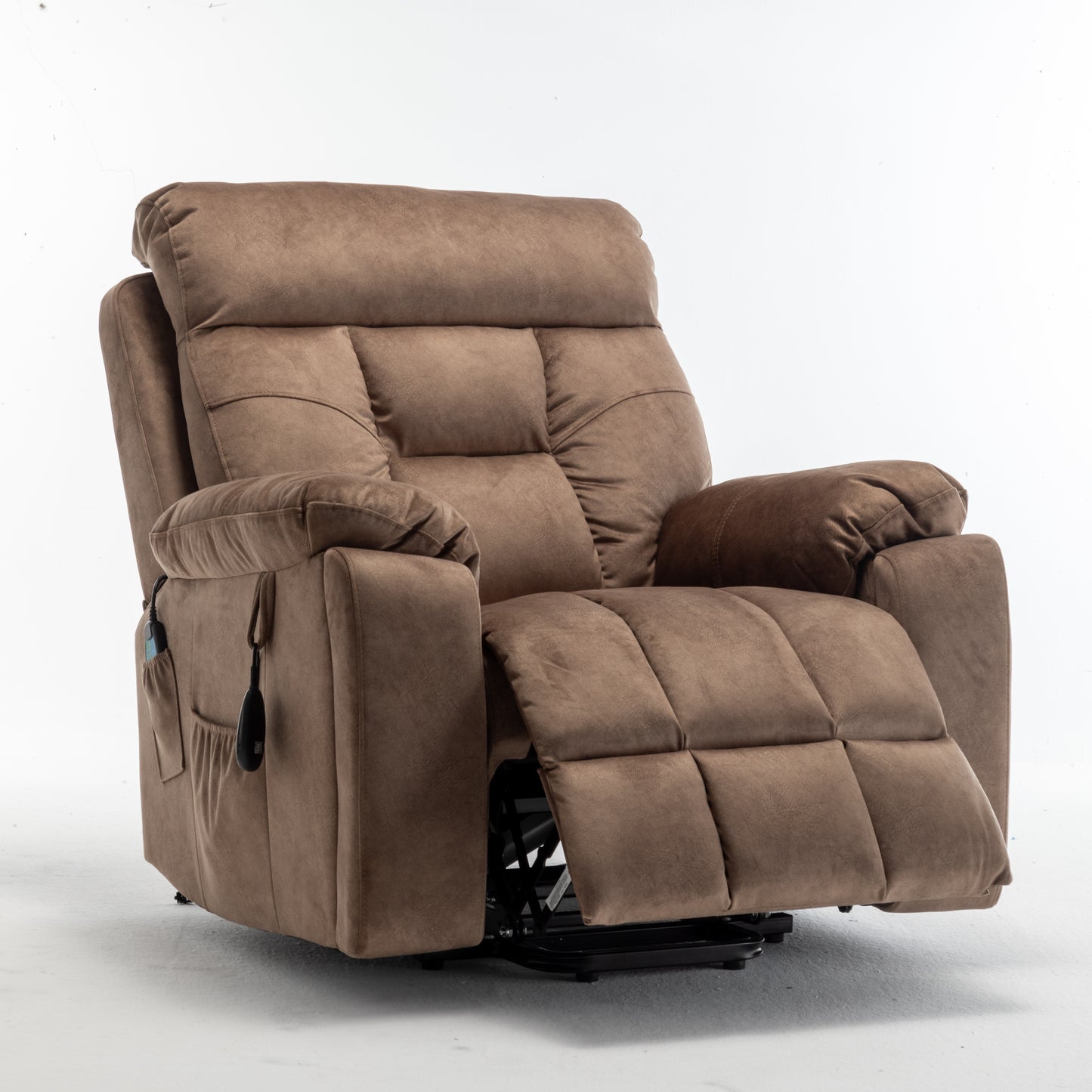 Wilson Power Electric Velvet Reclining Chair - Brown