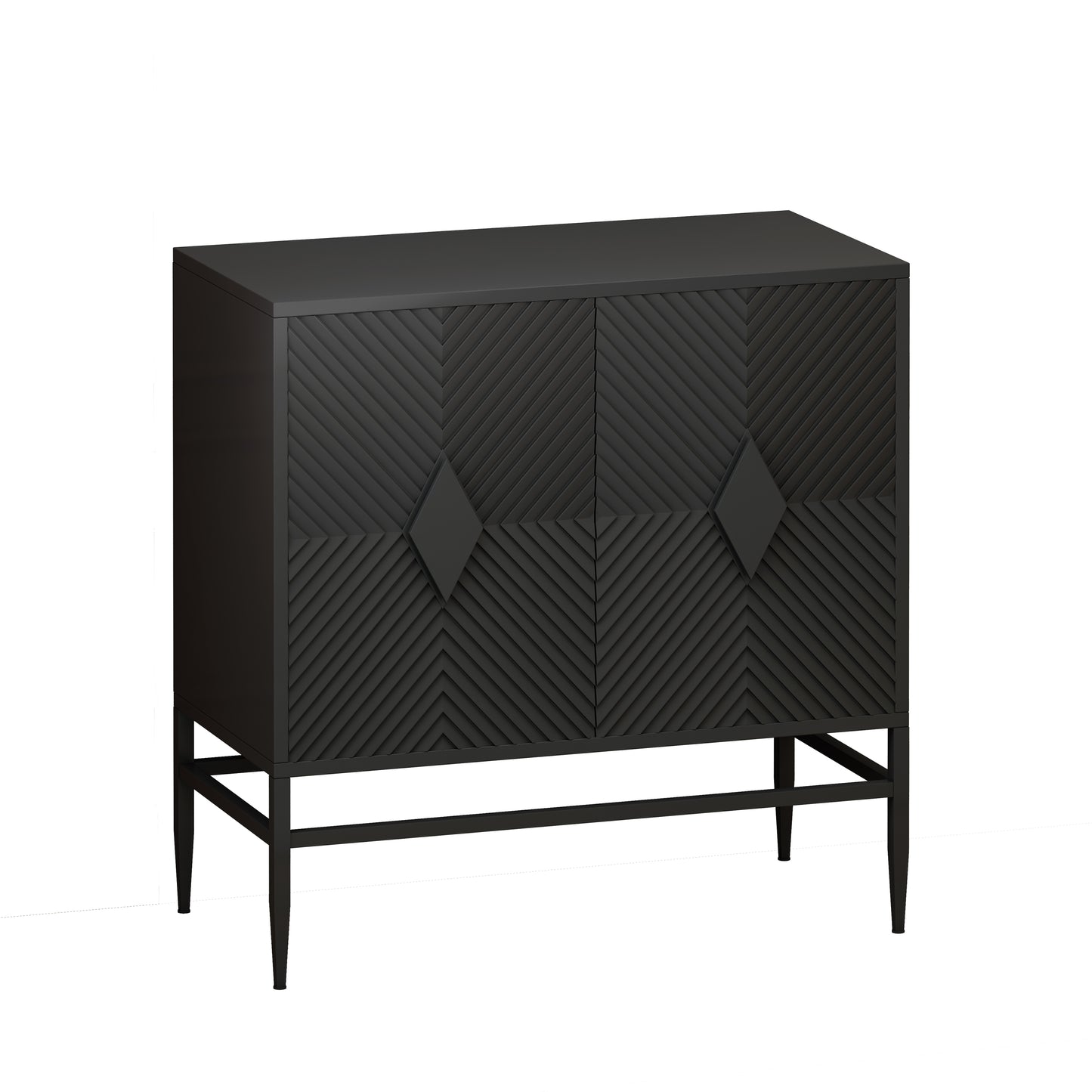 Tricia Accent Wooden Storage Cabinet - Black