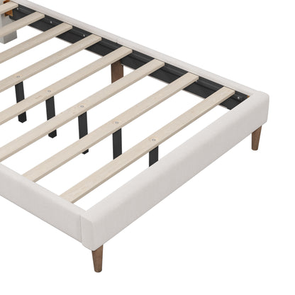 Innocent Full Size Platform Bed Frame - Cream