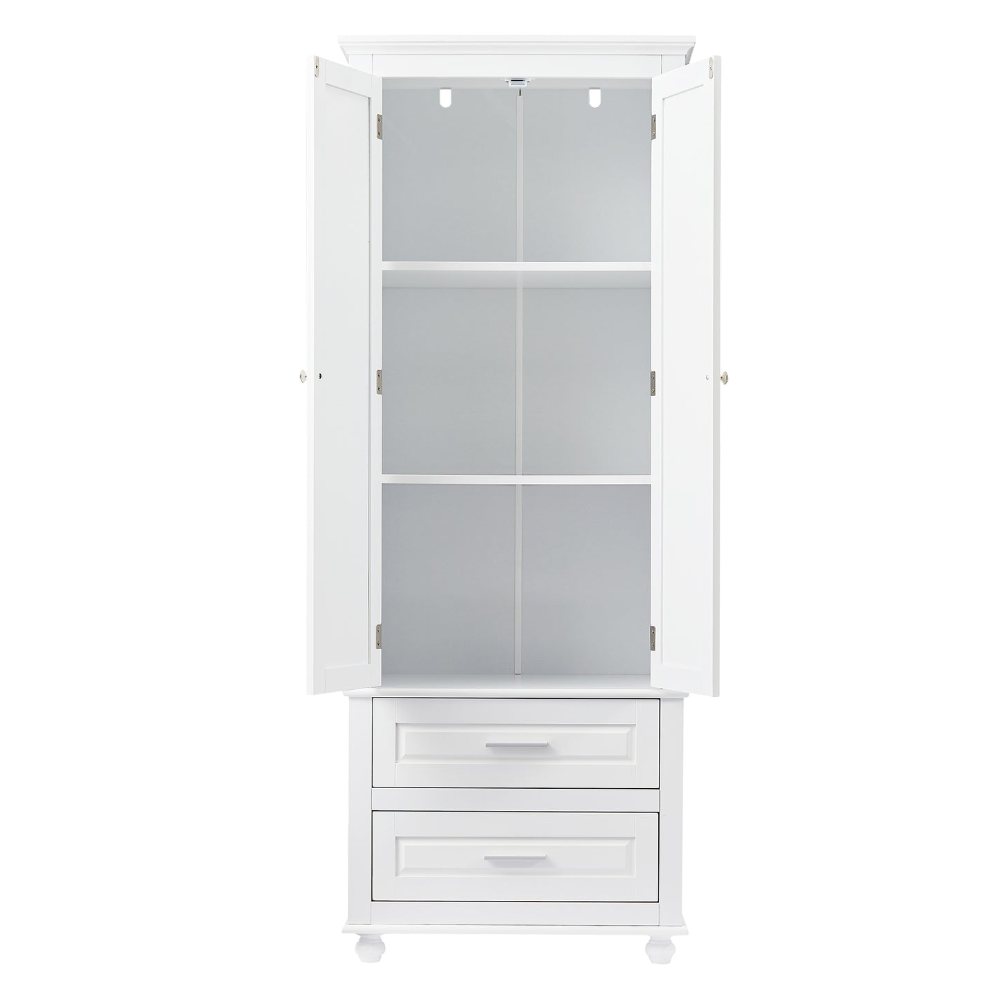 Vintage-style Bathroom Cabinet with Drawer - White