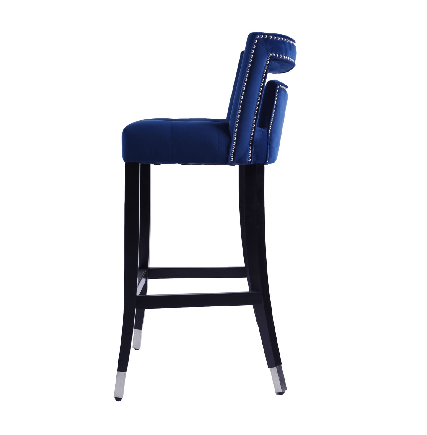 Xavier Suede Velvet Bar Stool - Navy Blue Set of 2