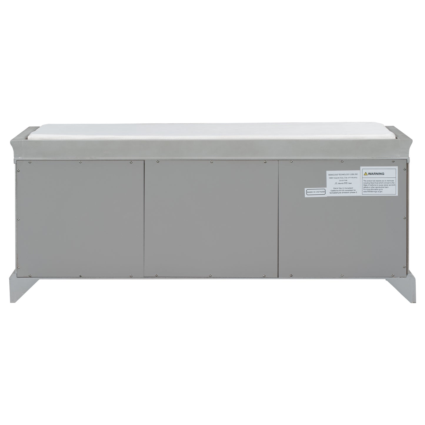 Stash Storage Bench with 2 Drawers and 2 Cabinets - Gray Wash