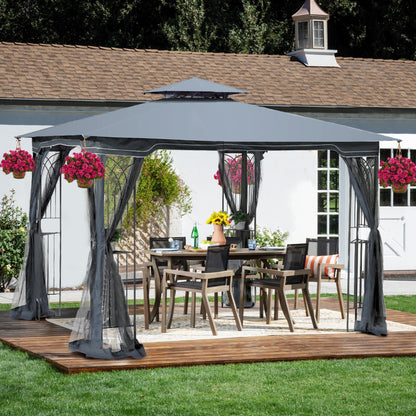 Zamora 10 x 10 ft Outdoor Patio Gazebo Canopy Tent - Gray