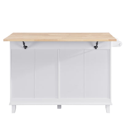 TOPMAX  Kitchen Island Set with 2 Seatings - White