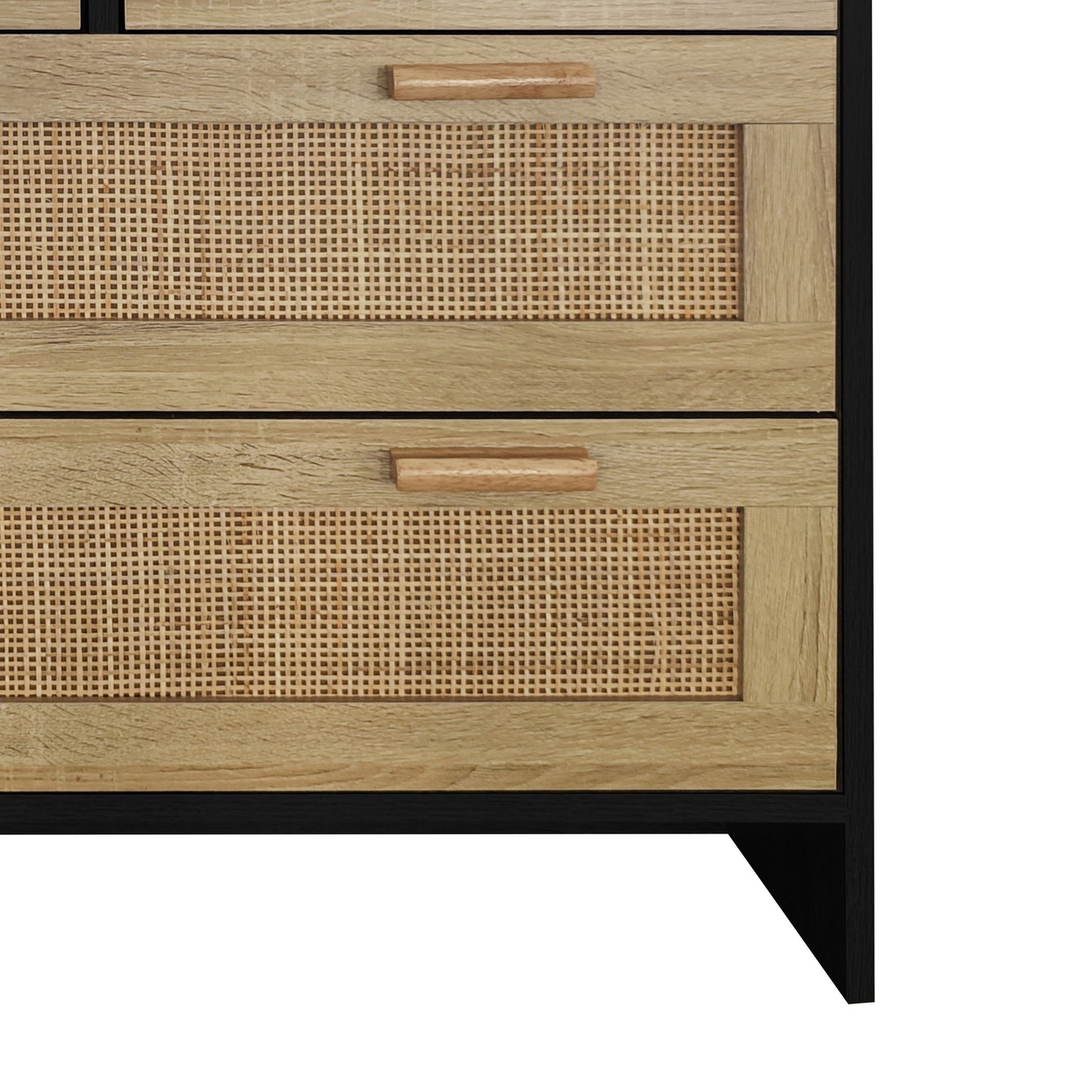 Tero 4 Drawers Rattan Cabinet - Black