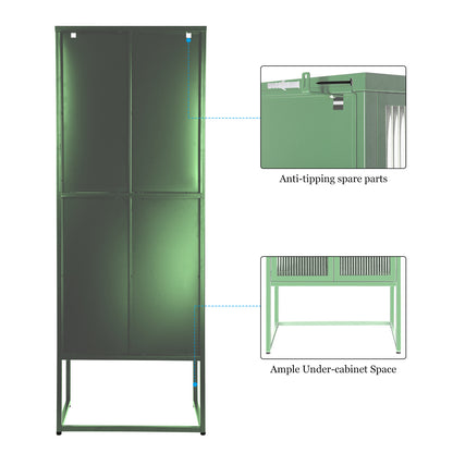 Nera II Tempered Glass Cabinet - Mint Green