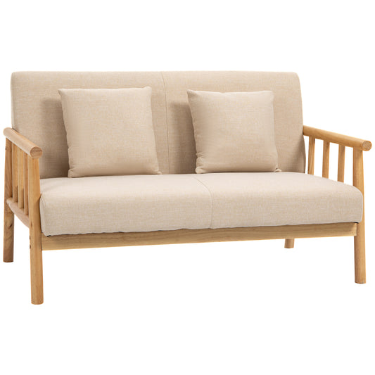 Marc Loveseat Sofa with Throw Pillow - Beige