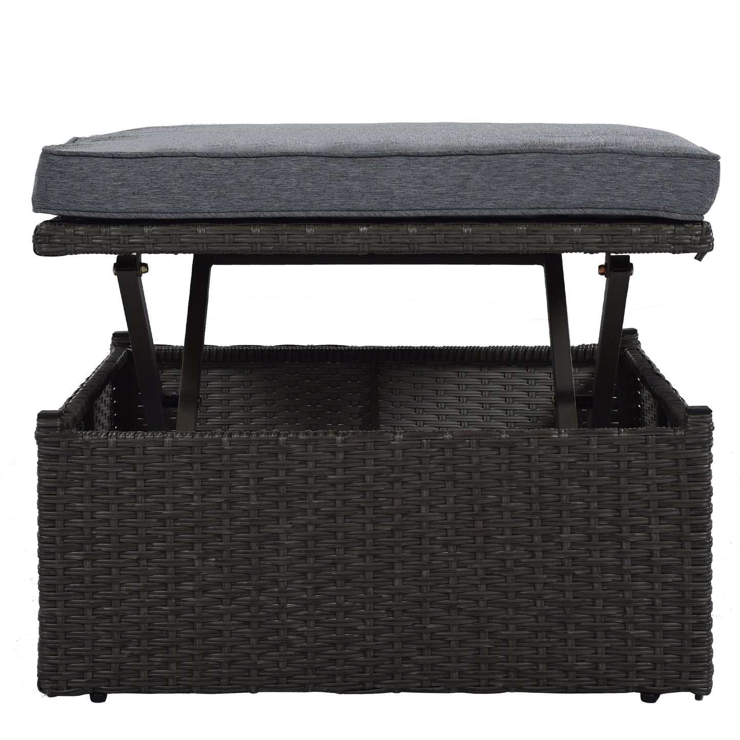 Getta Outdoor Patio Rectangle Daybed with Retractable Canopy - Gray