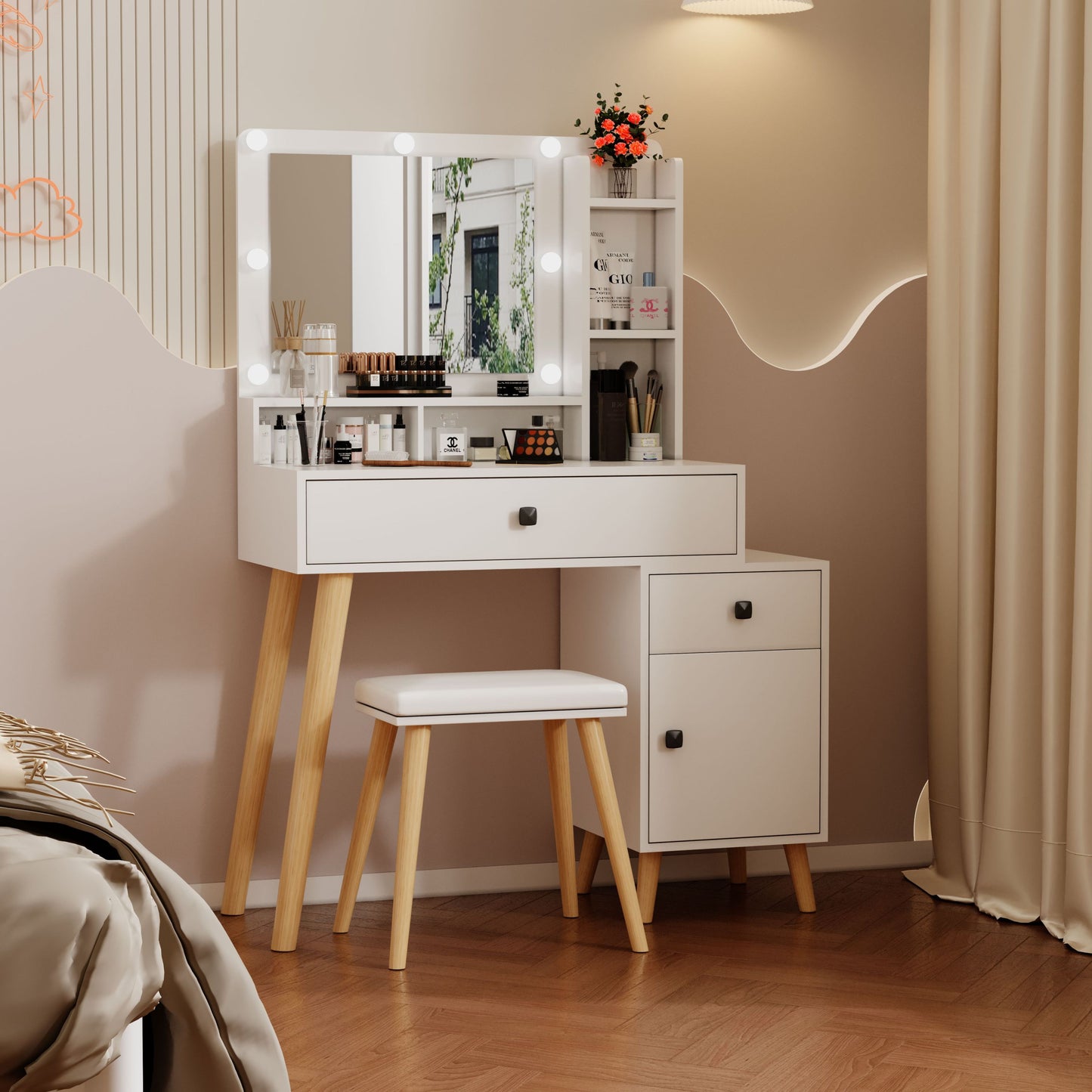 Mina II Dressing Table with LED