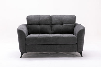 Callie Woven Fabric Loveseat - Gray