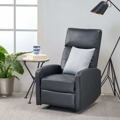 Henson Faux Leather Recliner Chair - Black