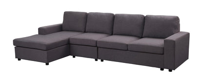 Dunlin Linen Reversible Modular Sectional Sofa Chaise - Dark Gray