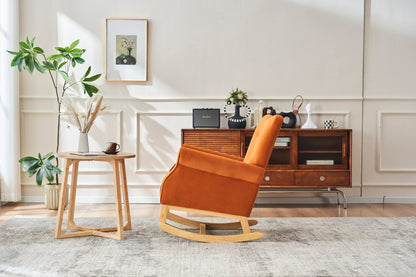 Jarvis Velvet Rocking Chair - Orange