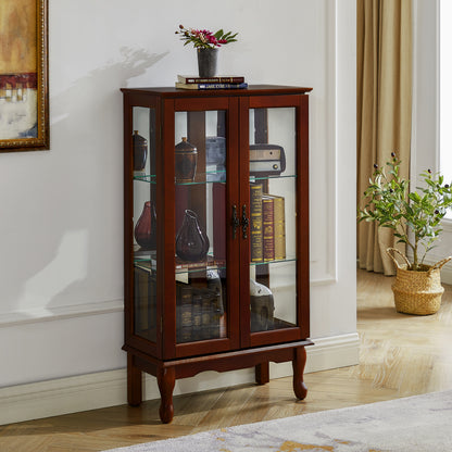 Karla Lighted Curio Diapaly Cabinet - Cherry