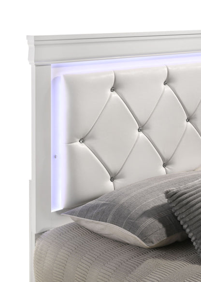 Ola Queen Size LED Bed - White