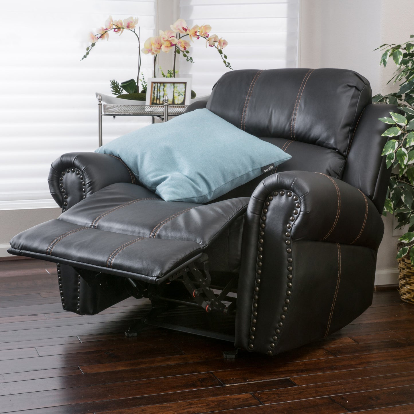 Ventura PU Glider Recliner Chair - Black